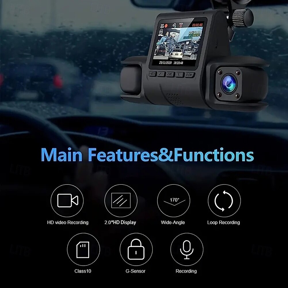 3 Lens Car Video Recorder Motion Detection HD 1080P Vehicle Driving Recorder G-Sensor Auto Video Camera LCD Display Night Vision 2025 - $39.99 –P5