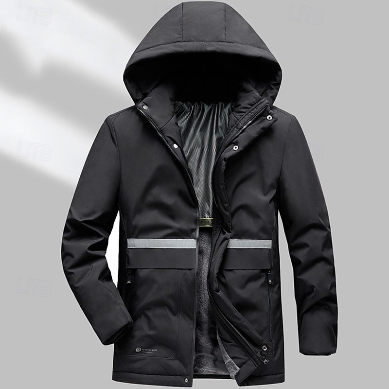 Męskie Kurtka turystyczna Zima Na wolnym powietrzu Keep Warm Polarowa podszewka Odporność na wiatr Kurtka wiatrówka Podróżowanie Czarny Khaki Ciemnoniebieski 2025 - $93.99 -P8