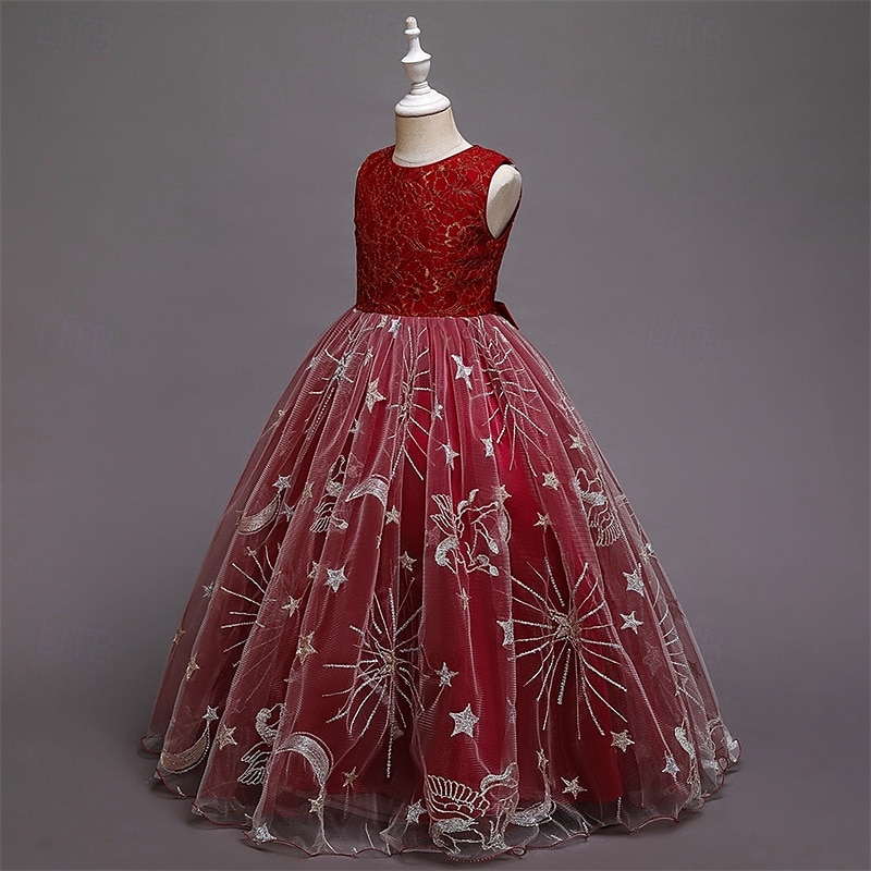 Enfants Fille Robe de fête Etoile Sans Manches Utilisation Noël Anniversaire Maille Magnifique Doux Polyester Maxi robe soirée Robe Évasée Robe Trapèze Eté 4-12 ans Rose Claire Rouge Bleu de 2025 ? $41.99 –P8