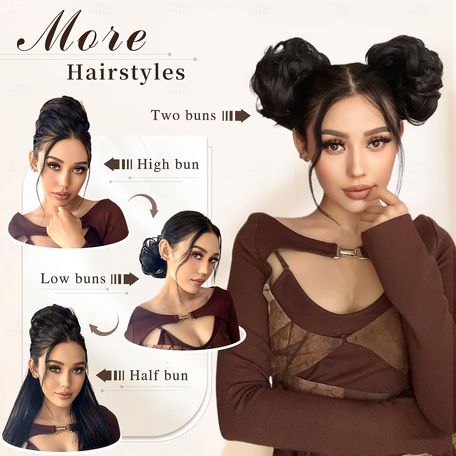 Messy Bun Hair Piece Wavy Curly Scrunchies with Fluffy Chignon Ponytail Hairpieces for Women and Girls' Updos 2026 - $7.99 –P5