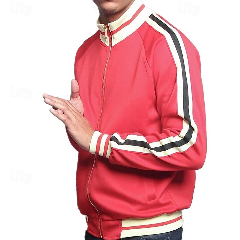 Homens Moletom com zíper Full Zip Hoodie Moletom zip Up com capuz Moletons com zíper Preto Verde Tropa Vermelho Azul Marinha Colarinho Clerical Bloco de cor Zip Up Patchwork Desportos e Ar livre de 2025 por $25.99 –P6