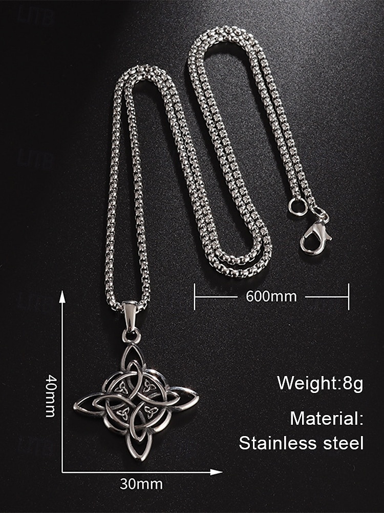 colar com pingente de nó celta masculino – símbolo de nó trinitário de aço inoxidável para força e eternidade, perfeito para joias espirituais e amantes celtas nórdicos de 2025 por $9.99 –P6