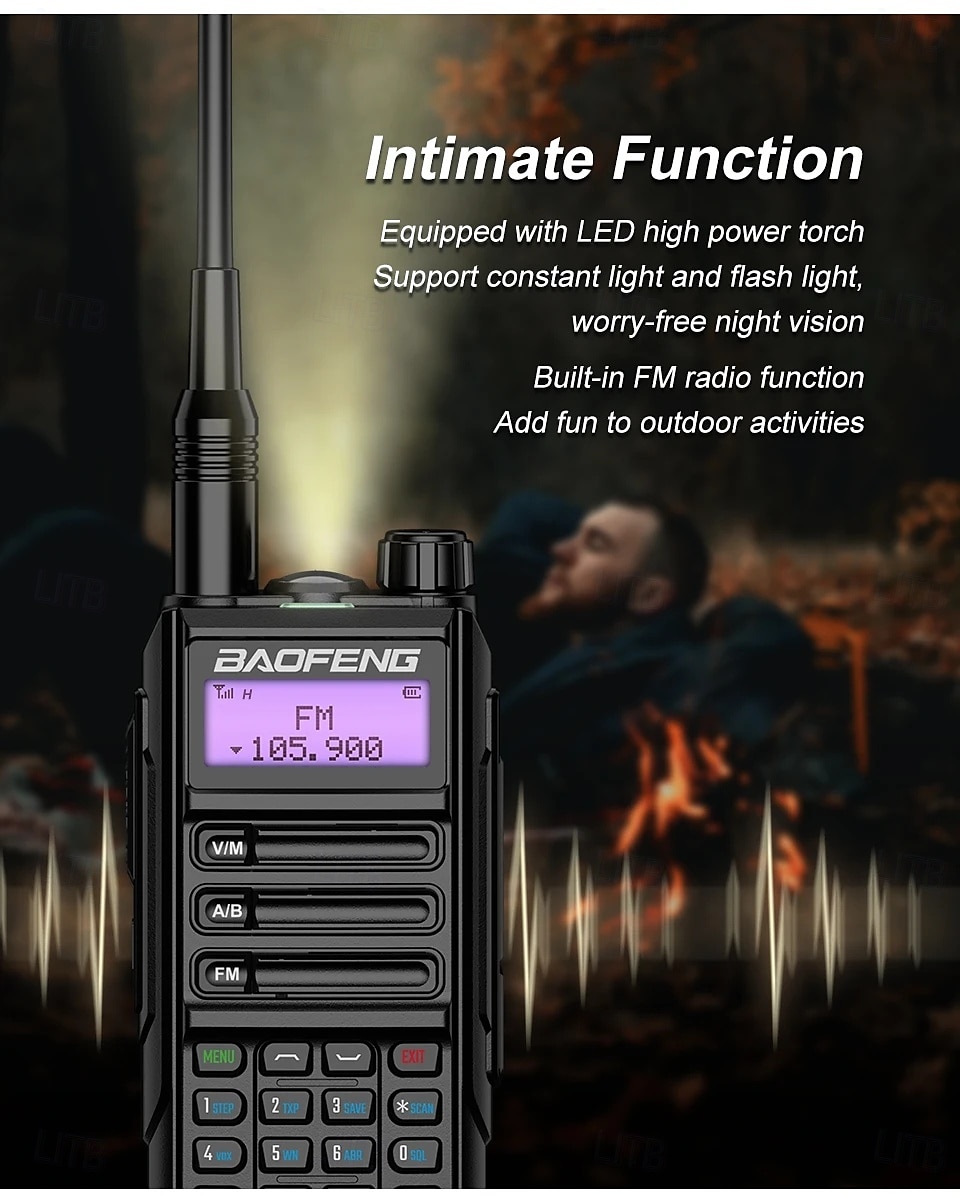 1PC Walkie-Talkie Tri Band Professional Hunting Ham Waterproof Long Range Type-C Charger VHF UHF Two Way Portable Radio 2025 - $95.99 –P11