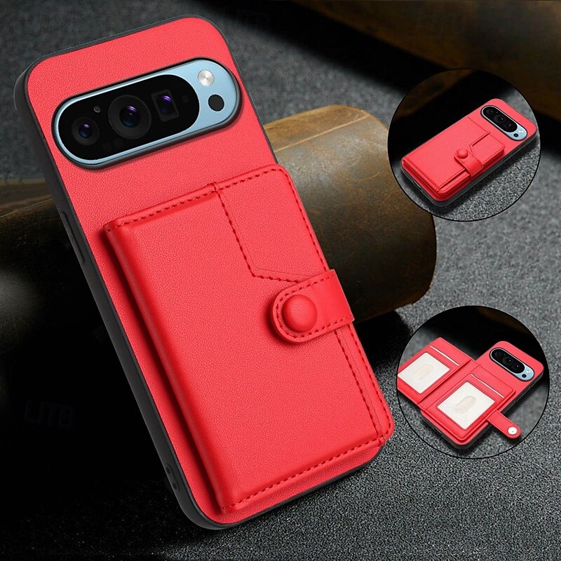 2025年 電話 ケース 用途 ピクセル9プロ ピクセル9プロXL Pixel 8 Pro Pixel 8 ピクセル9 バックカバー スタンド付き カード挿入口 耐衝撃 レトロ風 TPU PUレザー コレクション – $16.99 –P8