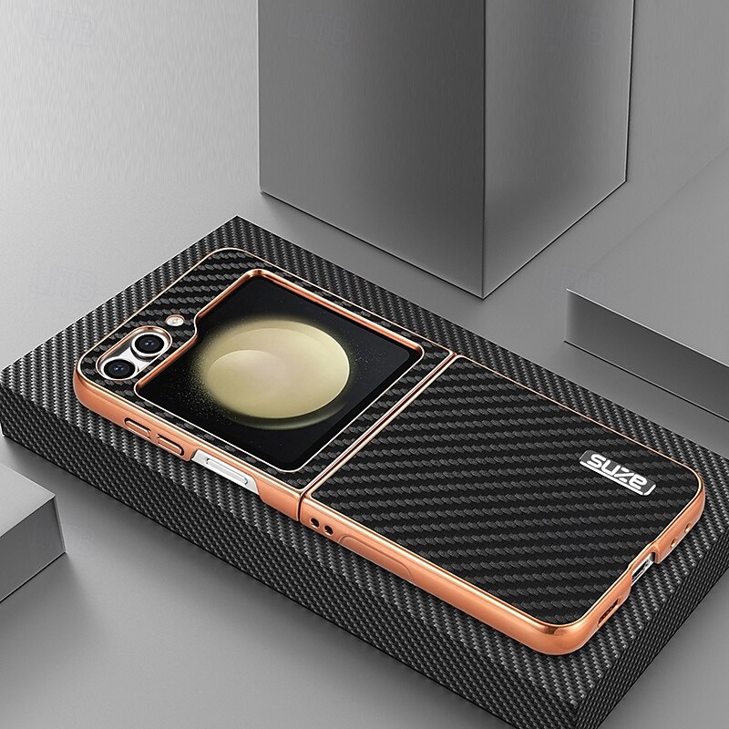 телефон Кейс для Назначение SSamsung Galaxy Z-флип 6 Z Flip 5 Z Flip 4 Z Flip 3 Кейс на заднюю панель Защита от удара Ретро Углеродное волокно Покрытие 2025 - $18.99 –P2
