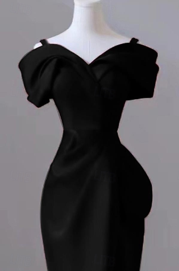 Wedding Dresses Mermaid / Trumpet Cowl Neck Short Sleeve Court Train Taffeta Bridal Gowns With Bow(s) 2025 - $157.99 –P3