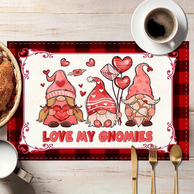 Valentine's Day Placemats Set of 4 Romantic and Decorative Table Mats Featuring Heart or Rose Patterns Durable and Heat-Resistant Perfect for Adding a Touch of Love to Your Dining Table Decor 2025 - $14.49 –P11