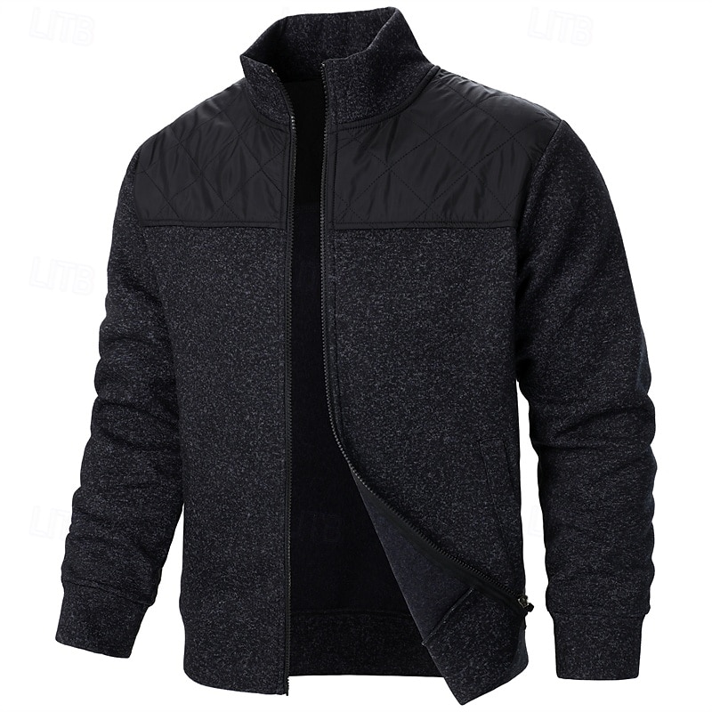 Men's Dress Sweater Cardigan Sweater Zip Sweater Sweater Jacket Ribbed Knit Regular Knitted Solid Color Stand Collar Warm Ups Casual Daily Wear Clothing Apparel Summer Fall Black Red S M L 2026 - E£1461.4 –P6