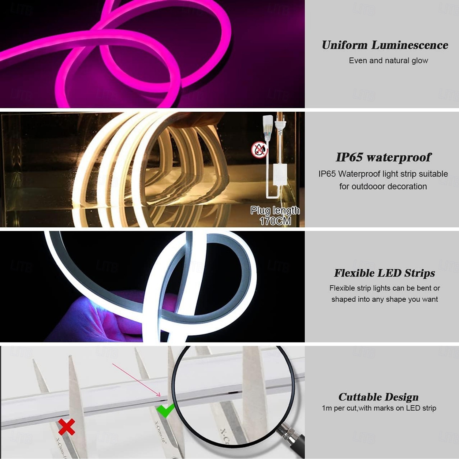 LED Neon RGB Light Strip 3M-30M with Bluetooth & APP Control, Waterproof IP65 Music Sync Multi-Color Flexible Strip for Home, Garden, Building Decor AC220V 2025 - $72.99 –P5