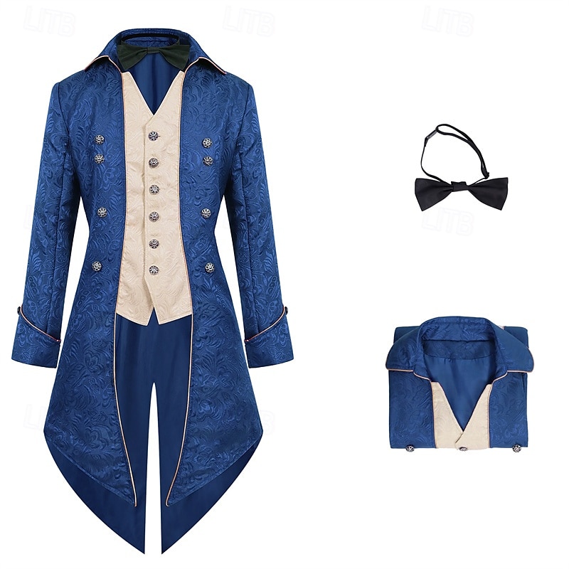 Punk & Gothic Medieval Renaissance Coat Jacket Tailcoat Prince Nobleman Men's Royal Steampunk Halloween Masquerade Event / Party Masquerade Adults' Coat 2025 - $51.99 –P13