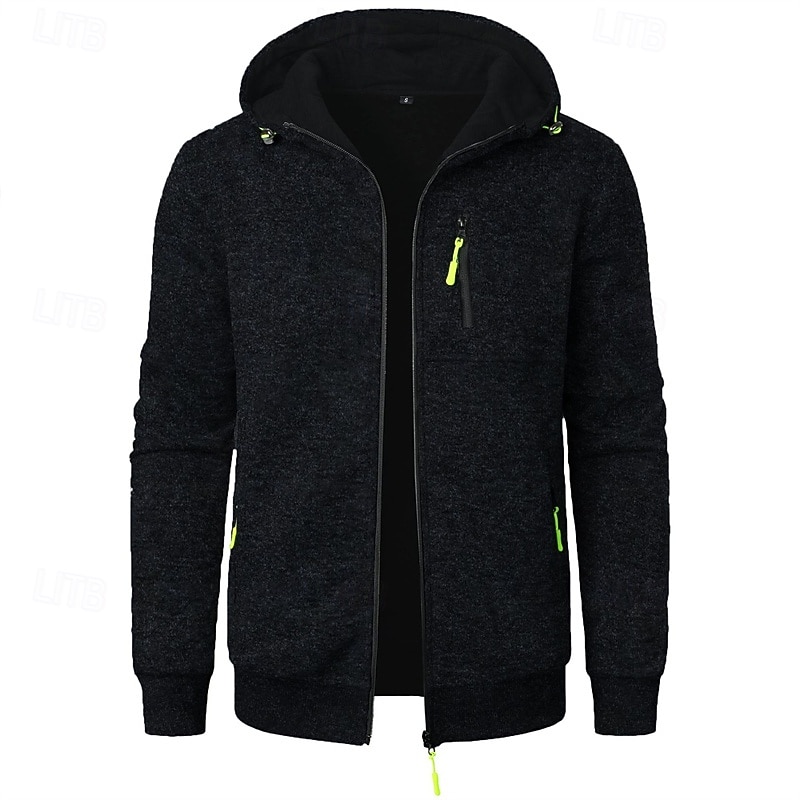 Herren Strickjacke Kurzer Pullover Zip Pullover Reißverschluss Strickpullover Gerippt Stricken Standard Tasche Feste Farbe Mit Kapuze Modisch Klassisch Urlaub Freizeitskleidung Bekleidung Herbst 2025 - $18.99 –P19