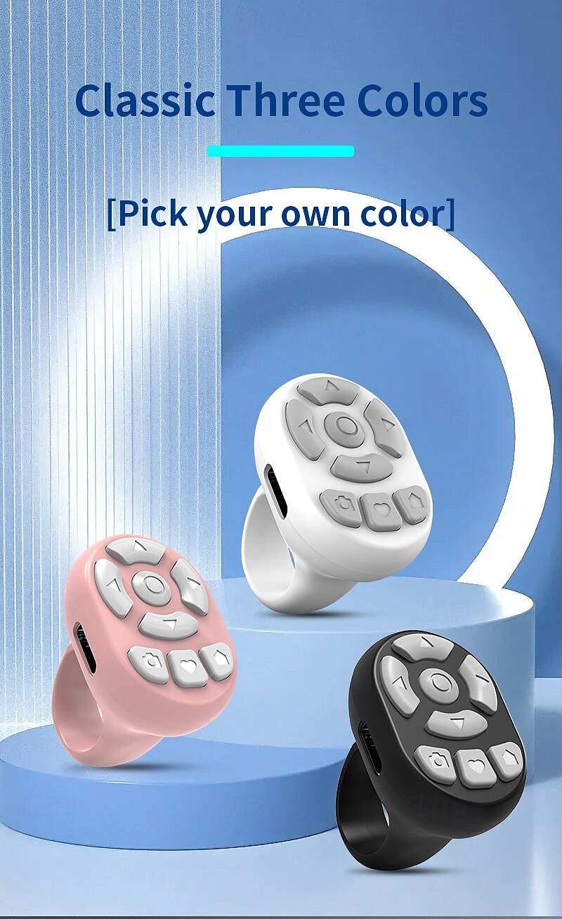 video mini ring bt afstandsbediening sluiter voor tiktok youtube draadloze pagina turner selfie afstandsbediening voor android app 2025 - $18.99 –P3