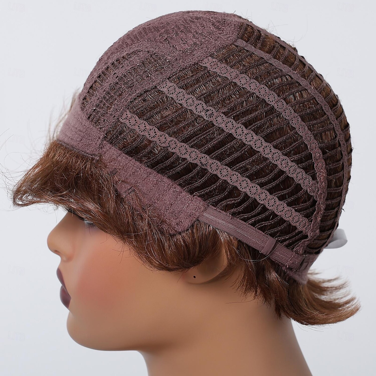 Menselijk haarmengsel Pruik Kort Recht Natuurlijk recht Bobkapsel Pixie-kapsel Zijdeel Gelaagd kapsel Donkerbruin Cosplay Krultang en stijltang Natuurlijke haarlijn Zonder kap Birmees haar Dames 2025 - $65.99 –P6