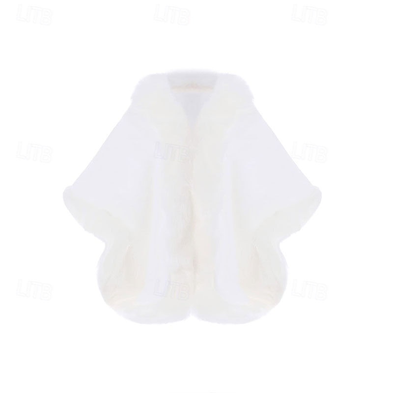 scialle in pelliccia sintetica per donna con collo sciarpa avvolgente mantello da sera in pelliccia sintetica per cappotto invernale del 2025 a $44.99 –P2