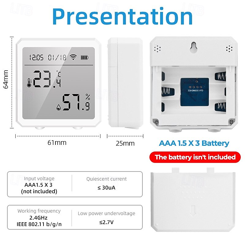 tuya termoigrometro wireless wifi termometro igrometro temperatura umidità tester sensore supporto per alexa google del 2025 a $39.99 –P11
