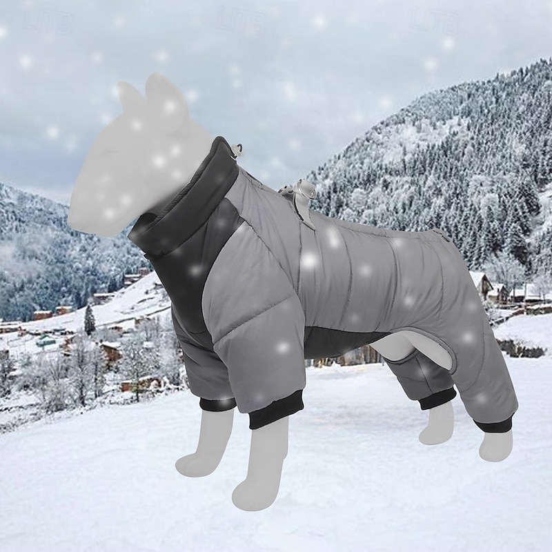 casaco de cachorro de inverno com perna d-ring traje reflexivo à prova dwaterproof água roupas de jaqueta de cachorro roupas de neve à prova de vento roupas de inverno forradas de algodão quente para de 2025 por $32.99 –P6