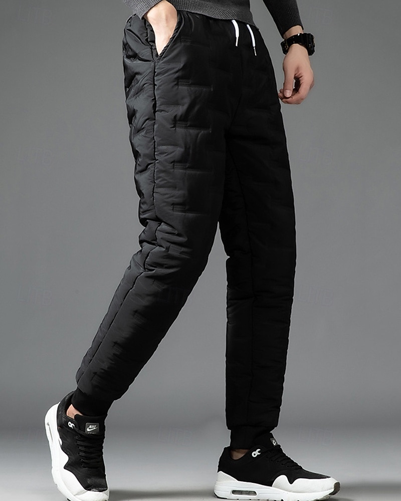 Men's Sherpa Fleece Pants Sweatpants Joggers Trousers Pocket Drawstring Elastic Waist Plain Comfort Warm Sports Outdoor Daily Fashion Casual Black 1# Black Micro-elastic 2026 - $16.49 –P13
