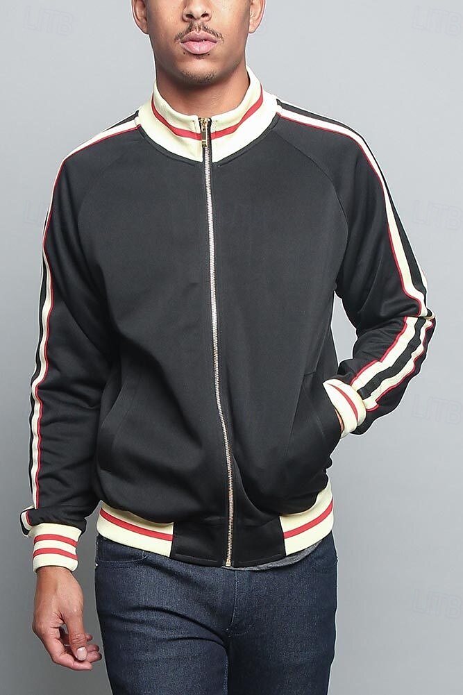 Homens Moletom com zíper Full Zip Hoodie Moletom zip Up com capuz Moletons com zíper Preto Verde Tropa Vermelho Azul Marinha Colarinho Clerical Bloco de cor Zip Up Patchwork Desportos e Ar livre de 2025 por $25.99 –P3