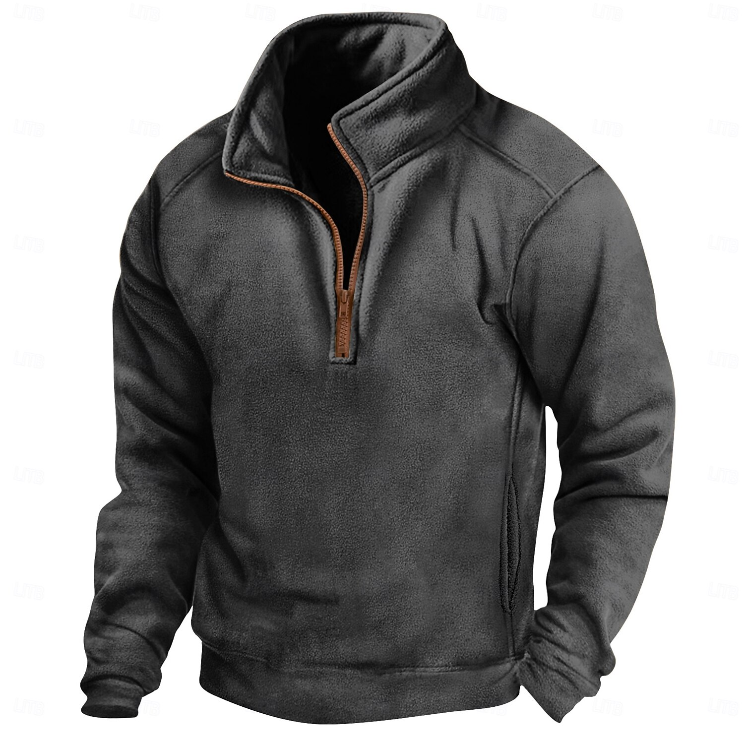 Herr Tröja Kvartströja med dragkedja Svart Armégrön Marinblå Kaki Grå Halv dragkedja Slät Sport & Utomhus Dagligen Helgdag Polyester Streetwear Ledigt Vår & Höst Kläder Pull Tröjor Långärmad 2026 - $24.99 –P5