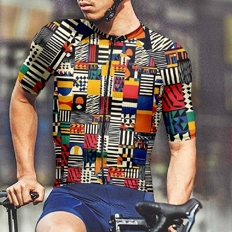 Homme Maillot Velo Cyclisme Manche Courte Cyclisme Tee-shirt Maillot avec 3 poches arrière VTT Vélo tout terrain Respirable Séchage rapide Conception anatomique Mèche Rouge vin Rouge Bleu Bloc de de 2025 ? $28.99 –P6