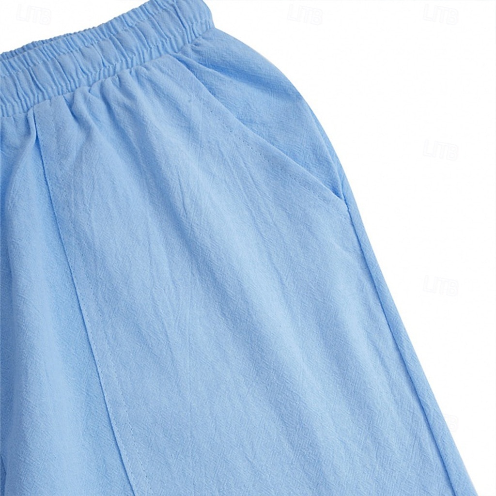 Homens Calção Shorts de linho Shorts de verão Bolsos Com Cordão Cintura elástica Tecido Conforto Respirável Curto Casual Diário Feriado Moda Estilo Clássico Preto Branco de 2025 por $17.99 –P10