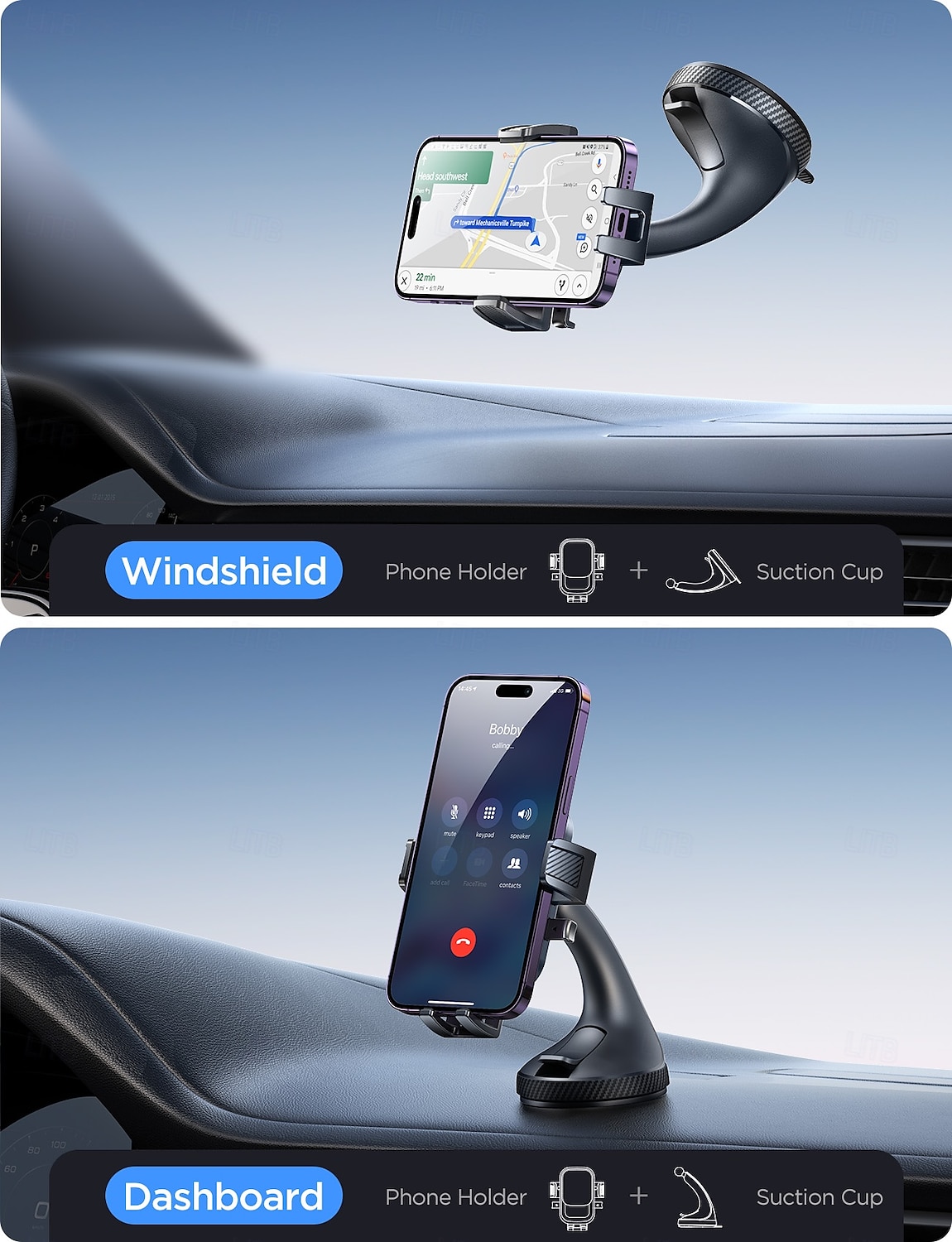 Dashboard Phone Holder Phone Mount for Car Windshield Buckle Type Suction Cup Phone Holder for Car Compatible with All Mobile Phone Phone Accessory 2025 - $26.99 –P5