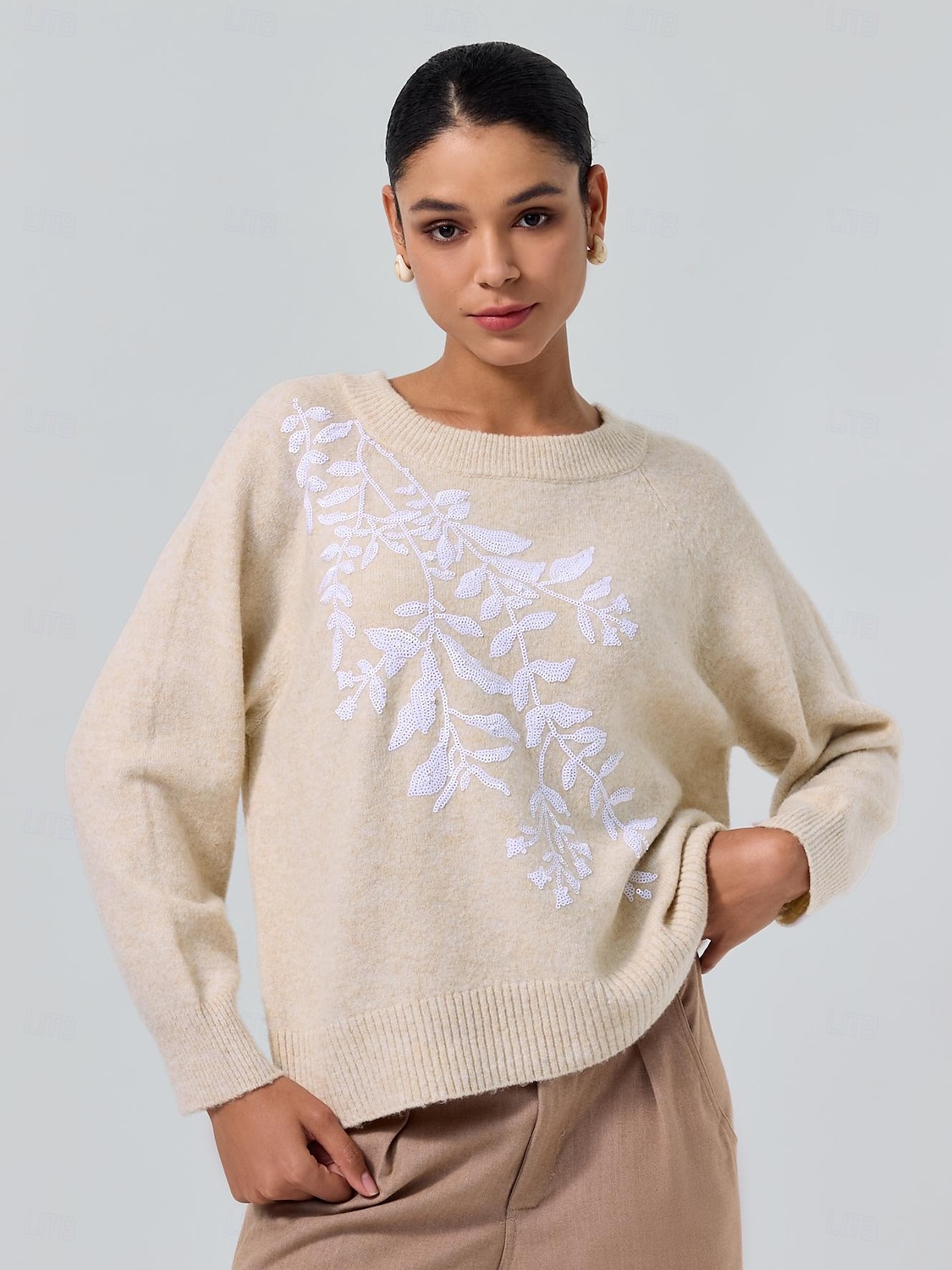 pull en laine mélangée brodé en tricot de 2025 ? $69.99 –P5
