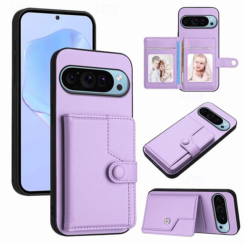 2025年 電話 ケース 用途 ピクセル9プロ ピクセル9プロXL Pixel 8 Pro Pixel 8 ピクセル9 バックカバー スタンド付き カード挿入口 耐衝撃 レトロ風 TPU PUレザー コレクション – $16.99 –P13