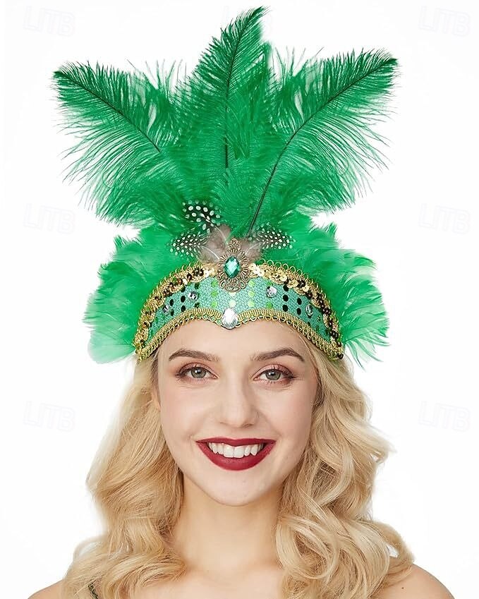 brazilský předvečer Všech svatých Čelenka Peří Dospělé Dámské předvečer Všech svatých Karneval Mardi Gras Párty Plesová maškaráda Karneval v Benátkách Jednoduché Halloweenské kostýmy Oblékněte se 2025 - $23.99 –P1