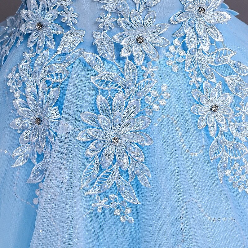 Vestido para Meninas das Flores Crianças Para Meninas Vestido de princesa Espetáculo Casamento Festa Elegante Lindo Com Transparência Côr Sólida Sem Manga Gola Redonda Branco Rosa 4 anos + de 2025 por $40.99 –P8
