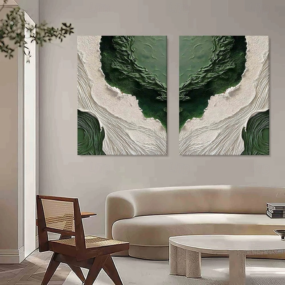 wabi sabi nástěnné umění olejomalba velké ručně vyráběné minimalistické texturované plátno nástěnné umění sada 2 neutrální abstraktní geometrická malba současné béžové umělecké dílo malba pro moderní 2025 - $125.99 –P3