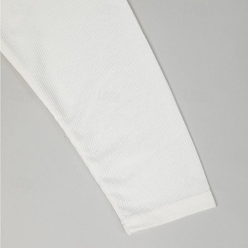 Hombre Camisa de gofres Camiseta Camiseta superior Camisa de manga larga Manga Larga Con Capucha Primavera & Otoño Plano Moda Design Botones Vacaciones Calle Noche Blanco Color Caquí Gris Camiseta 2026 - $18.99 –P7