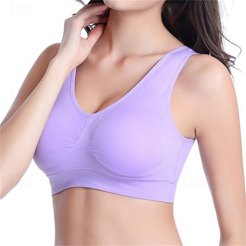 Per donna Reggiseno Intimo / Maglia Intima Top reggiseno Comodo Traspirante Resistente agli urti Imbottitura rimovibile Senza ferretto Semplice Sport Abbigliamento sportivo Rosa chiaro Blu chiaro del 2025 a $10.49 –P5