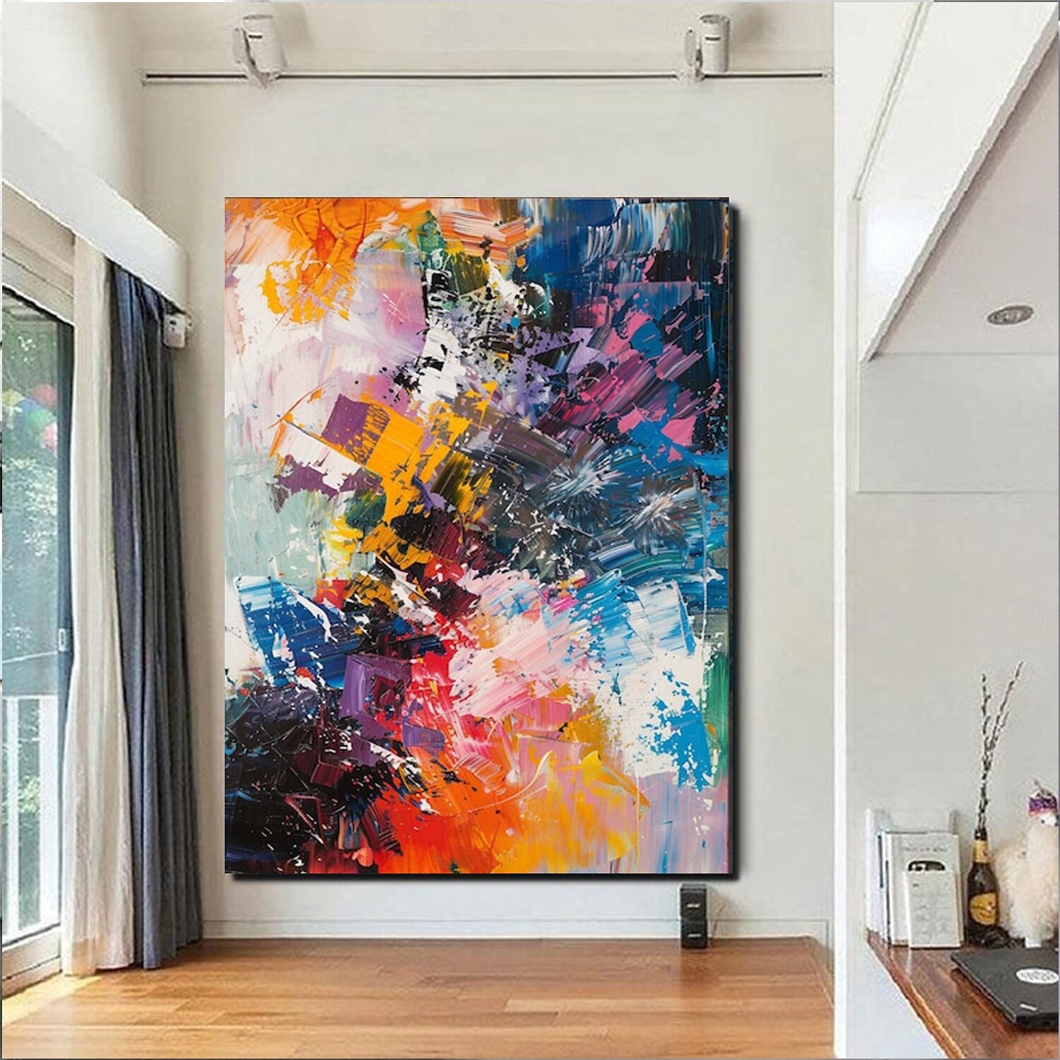 handgefertigtes Ölgemälde auf Leinwand, Wandkunst, Dekoration, abstraktes Messergemälde, Meerblick rot, für die Inneneinrichtung, gerolltes, rahmenloses, unbelastetes Gemälde 2025 - $116.99 –P5