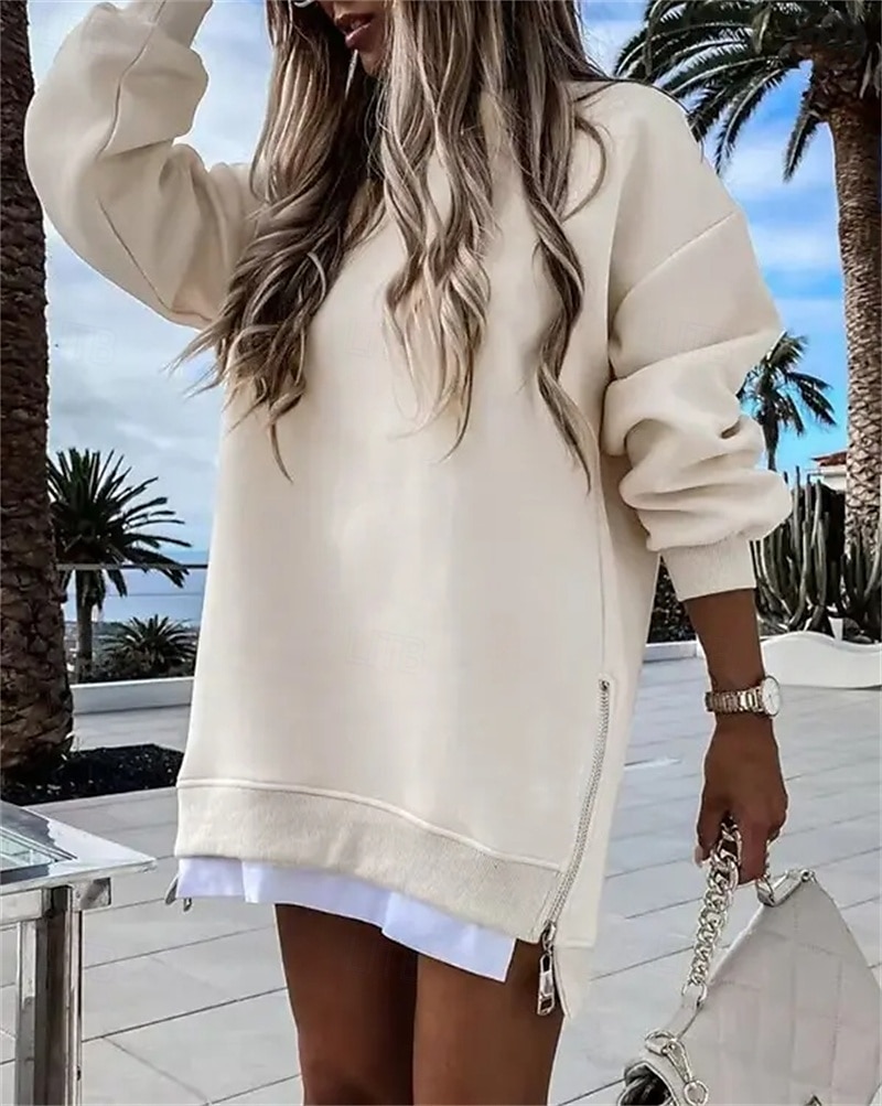 pull femme décontracté uni décontracté col rond manches longues noir rose vin vert kaki automne&amp; hiver de 2025 ? $44.99 –P13