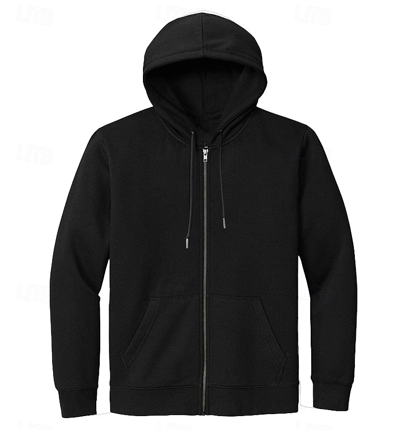 Hombre Sudadera con capucha y cremallera completa Negro Blanco Con Capucha Graphic Árbol Cremallera Estampado Navidad Regalos de Navidad Deporte Vintage Fresco Design Otoño Invierno Ropa Sudaderas 2025 - $47.99 –P4