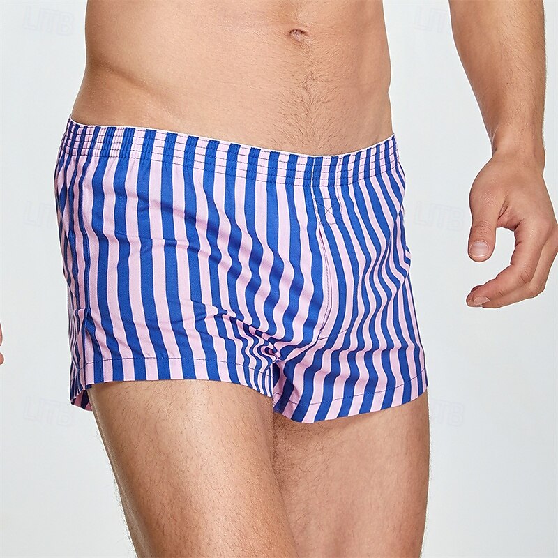 Hombre 1 pc Boxer Boxers Cintura elástica 100% Algodón Transpirable Suave Cómodo Raya Tiro Medio Blanco Amarillo 2025 - $11.49 –P9