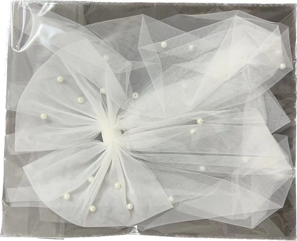 Voile de mariée à une couche mignon  simple  style classique voiles d'épaule avec perles artificielles  couleur unie 110,24 pouces (280 cm) en tulle de 2025 ? $18.49 –P5