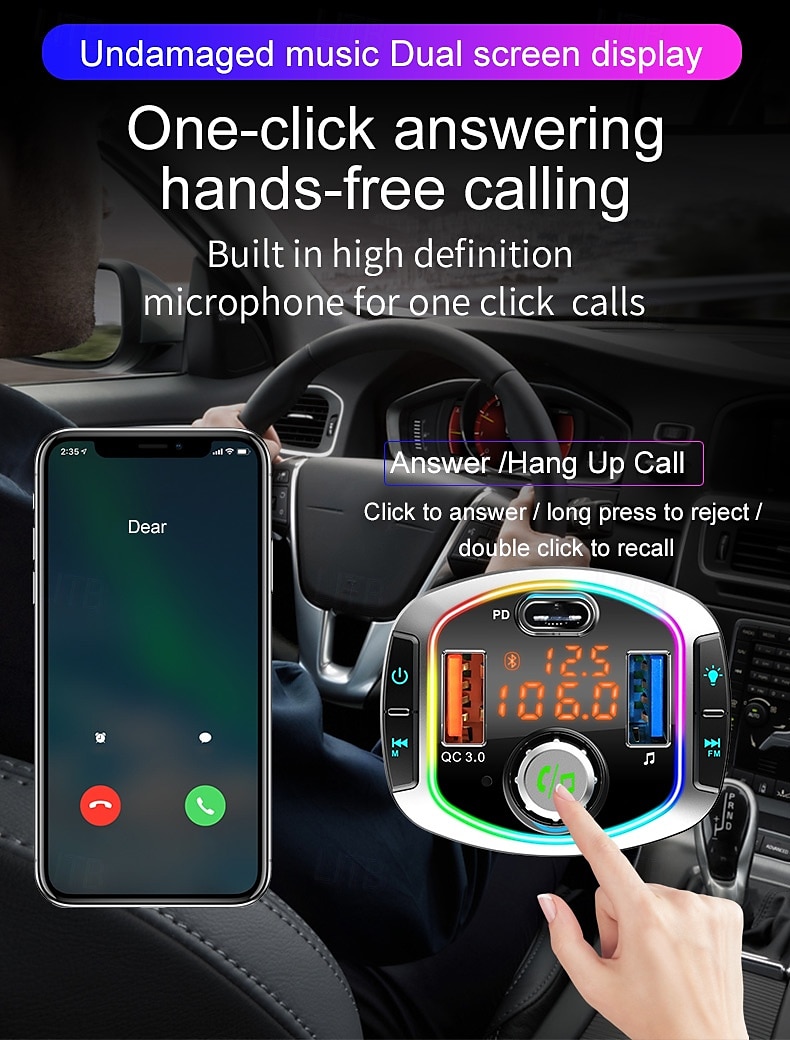 2025年 pd18 FMトランスミッター カーMP3プレーヤー デュアルUSBハンズフリーBluetoothアダプター コレクション – $43.99 –P13