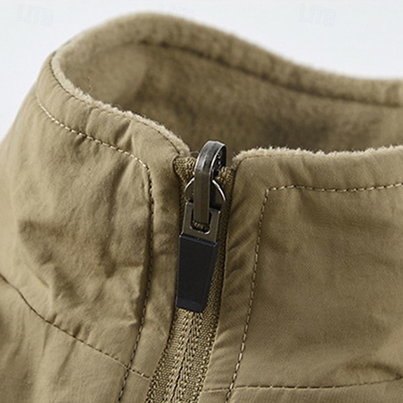 Men's Hiking Vest Hiking Fleece Vest Sleeveless Vest Outdoor Thermal Warm Fleece Lining Comfortable Winter Multiple Pockets Polyester Black Army Green Khaki Hunting Fishing Climbing 2025 - $31.99 –P7