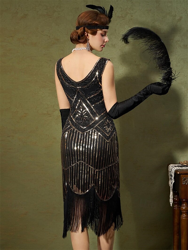 1920s Cocktail Dress Vintage Dress Midi Flapper Dress Outfits Cocktail Dress  The Great Gatsby Flapper Girl
