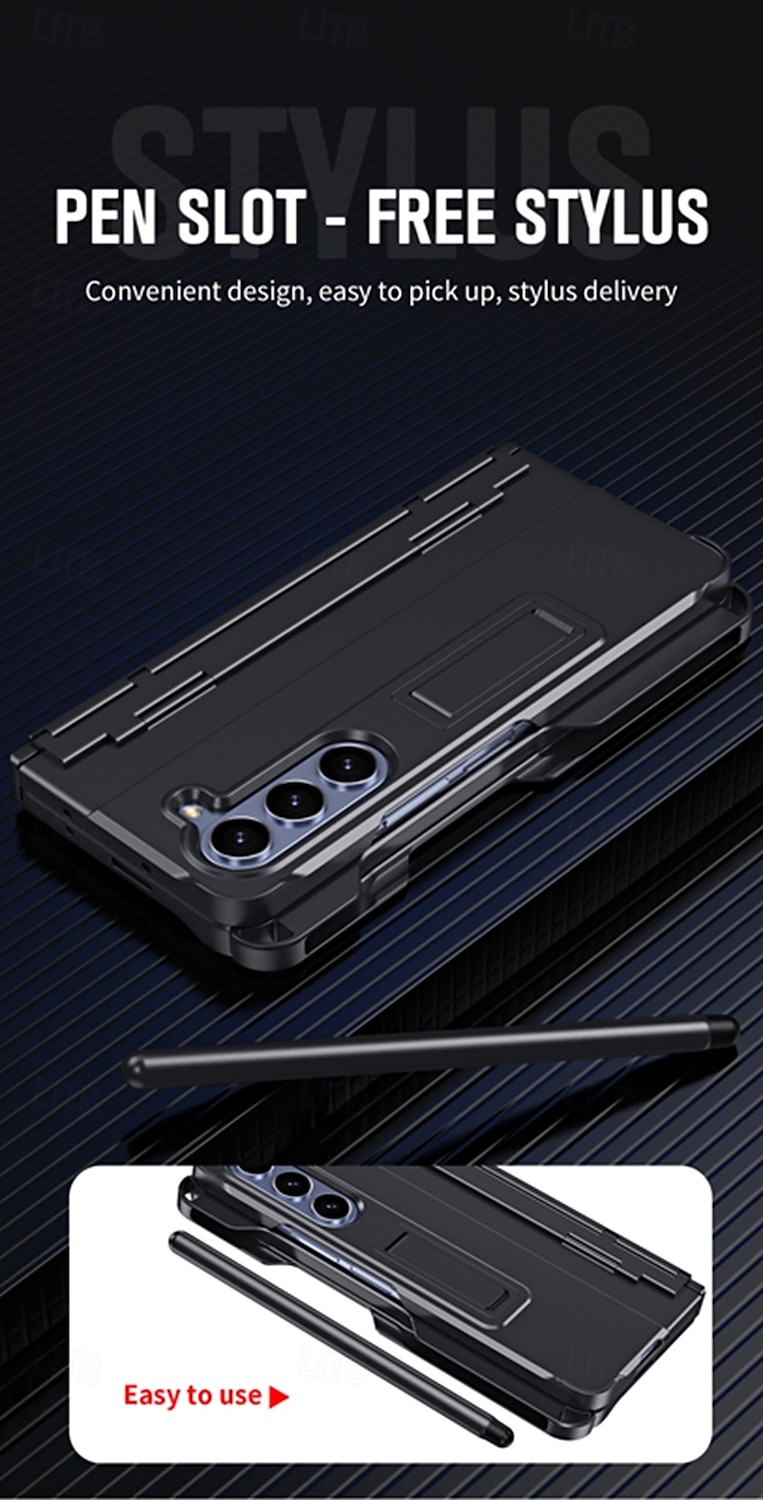 Phone Case For Z Fold 6 Z Fold 5 Z Fold 4 Z Fold 3 Back Cover with Stand Holder Shockproof Retro TPU PC 2025 - $31.99 –P11