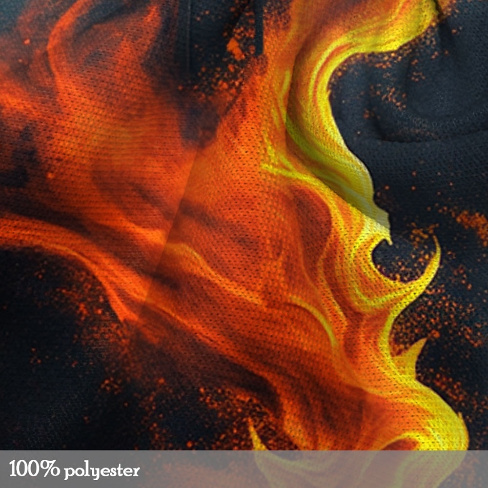 Homens Labareda Moletons Moletom Moda Legal Manga Longa Gola Redonda Festa Feriado Streetwear Preto Cinzento Preto Com Cordão Outono Inverno Designer de 2025 por $29.99 –P3