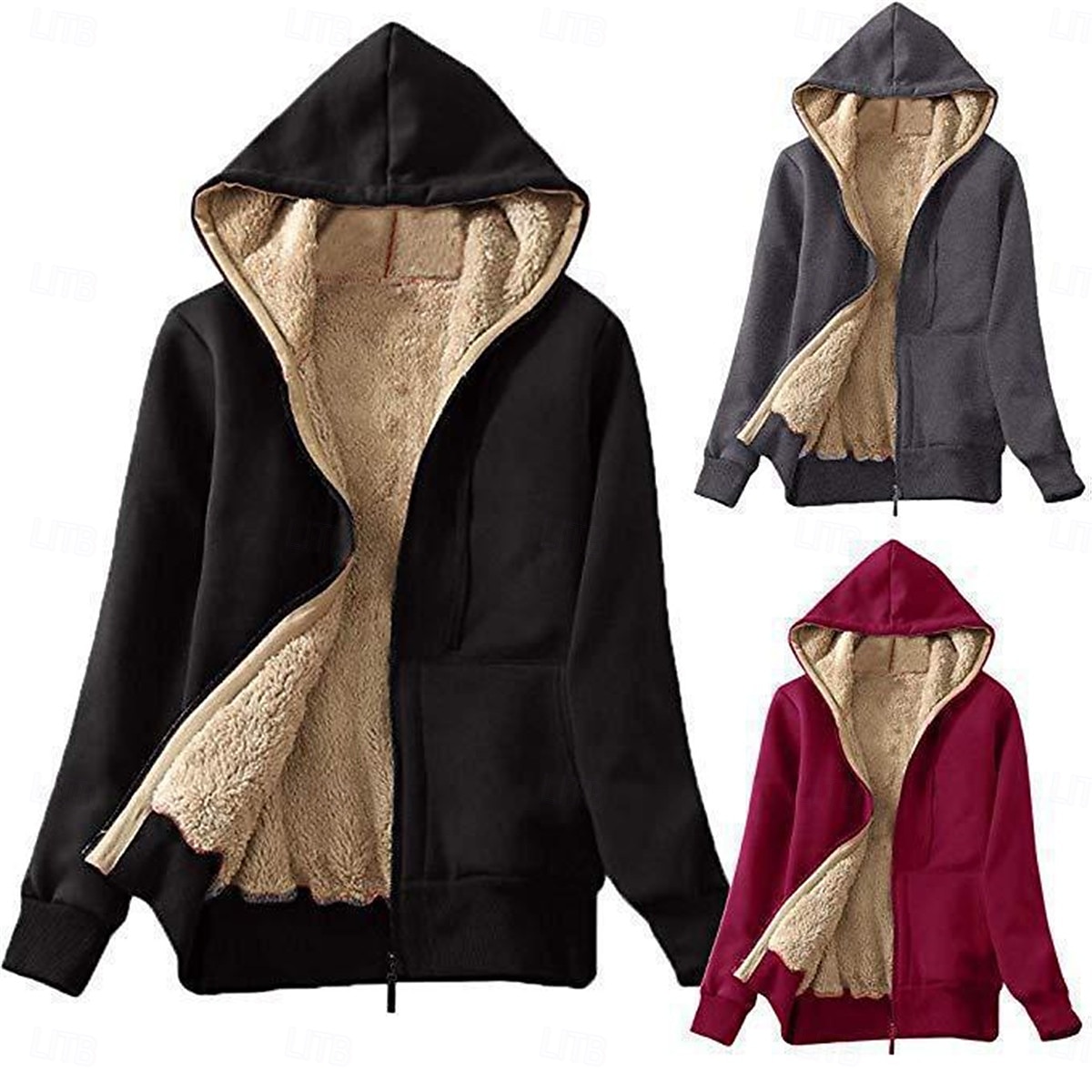 Mujer Abrigo de invierno Chaqueta de sherpa Chaqueta con capucha Exterior Calle Ropa Cotidiana Otoño Invierno Regular Abrigo Ajuste regular Mantiene abrigado Transpirable Elegante Casual Chaquetas 2025 - $40.99 –P1