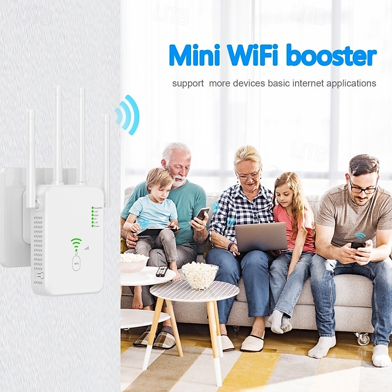 1200M WiFi Repeater Universal Wireless Coverage Extender Compatible AP Mode WiFi Repeater Wall Plug Plug and Play Type 2025 - $39.99 –P2