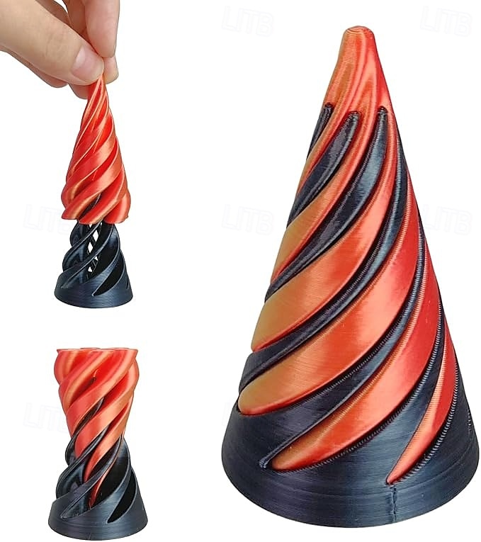 5 balení nemožné pyramidové průchozí sochy, průchozí pyramidová hračka 3D tištěná spirálová kuželová hračka, iluze mini vírových vláken, stolní dekorační suvenýr dárek mini hračka na stůl 2025 - $18.99 –P2