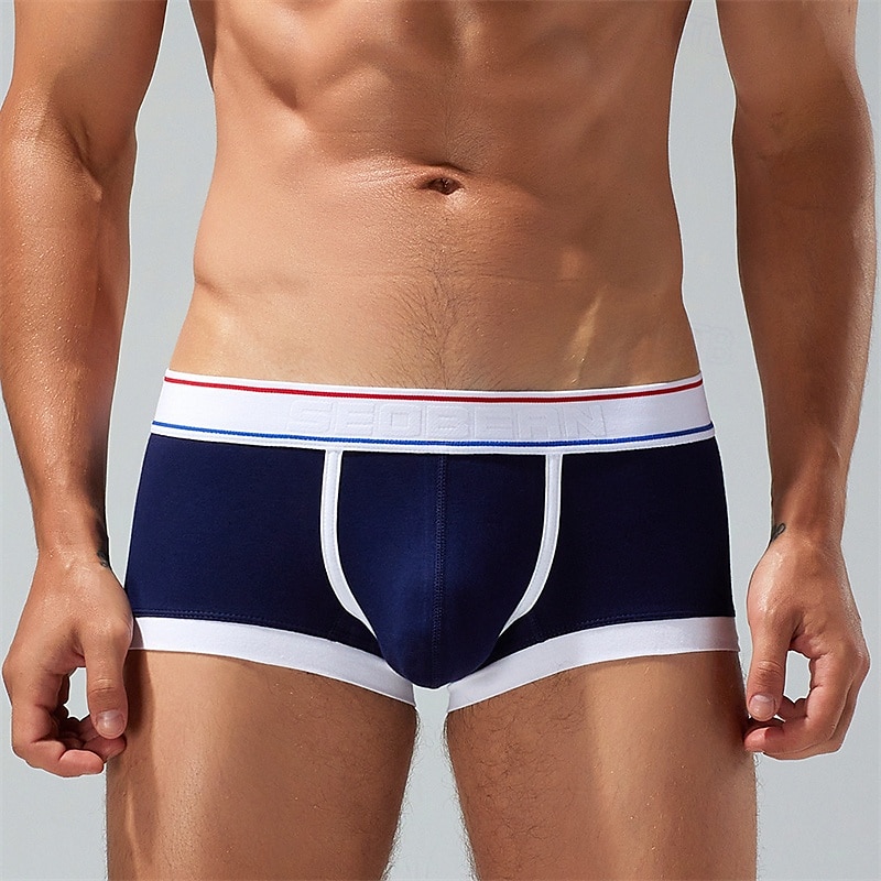 Herren 1 pc Unterwäsche Boxer Boxer-Shorts Patchwork Polyester Atmungsaktiv Weich Komfortabel Farbblock Mittlere Hüfthöhe Gelb Rote 2025 - $10.49 –P3