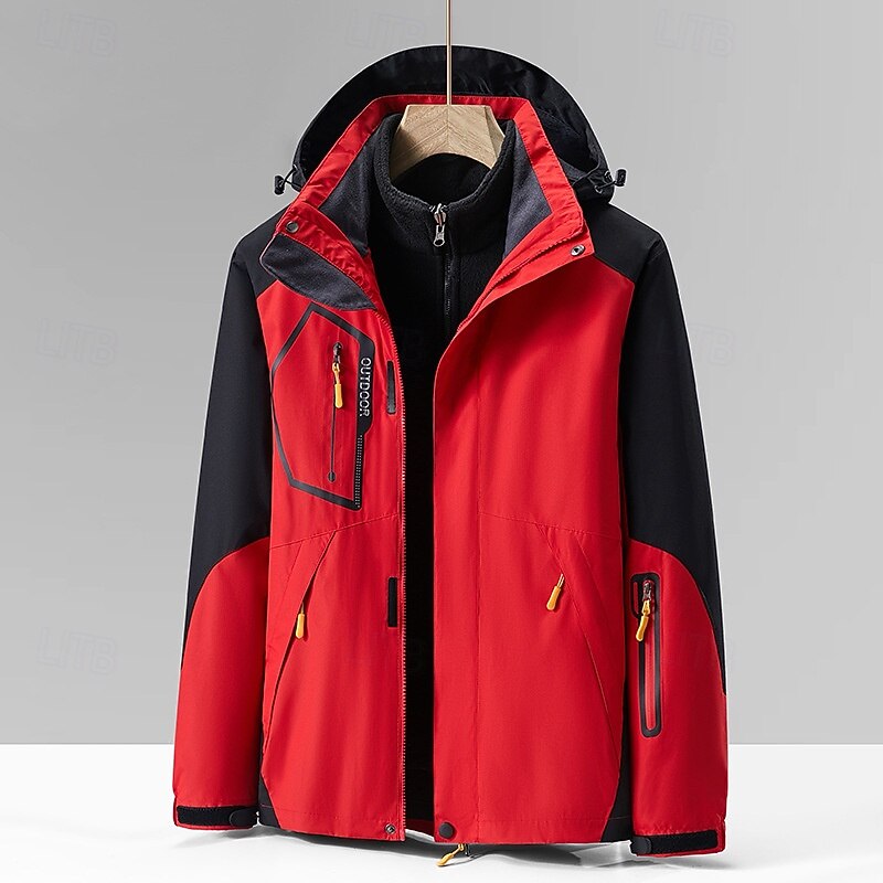 Homens Jaqueta Softshell Jaqueta de Trilha Inverno Ao ar livre Bloco de cor A Prova de Vento Impermeável Jaquetas 3-em-1 Jaquetas em Velocino Jaqueta corta-vento Viajar Cinzento Escuro Preto Marfim de 2025 por $90.99 –P6