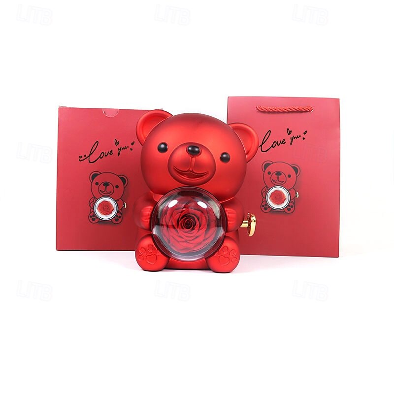 Eternal Rose Bear with Necklace,Valentines Day Gifts for Her Romantic Gift for Valentines Day, Wedding, Mothers Day and Anniversary 2025 - $46.99 –P3