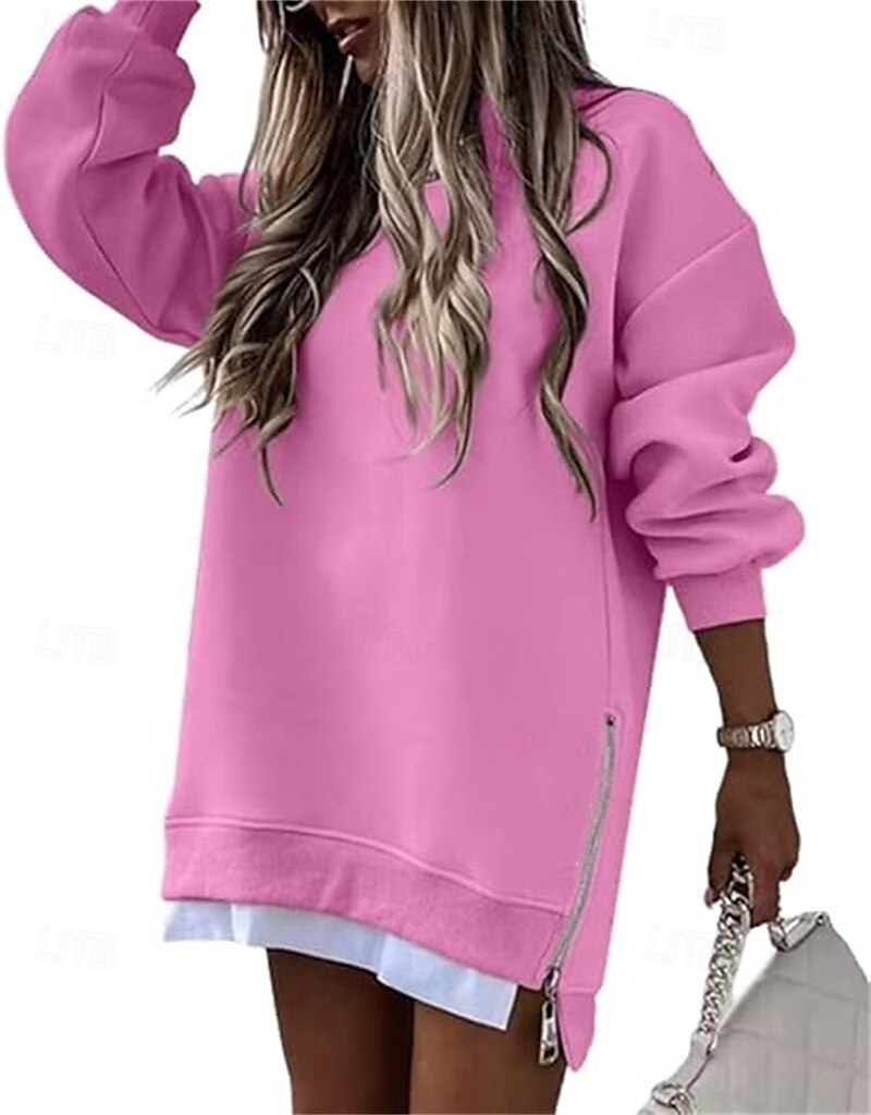 pull femme décontracté uni décontracté col rond manches longues noir rose vin vert kaki automne&amp; hiver de 2025 ? $44.99 –P3